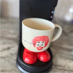 Vintage Cream and Red Decor Mug with Playful Accents